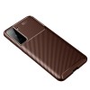 Coque silicone Galaxy S21 Plus Carbon Fiber - Marron