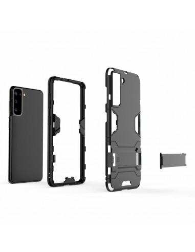 Coque antichoc Galaxy S21 Hybride avec support - Noir