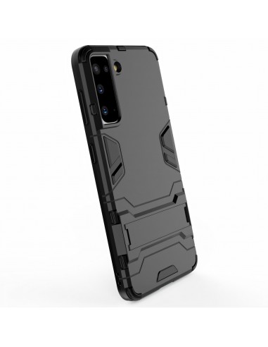 Coque antichoc Galaxy S21 Hybride avec support - Noir