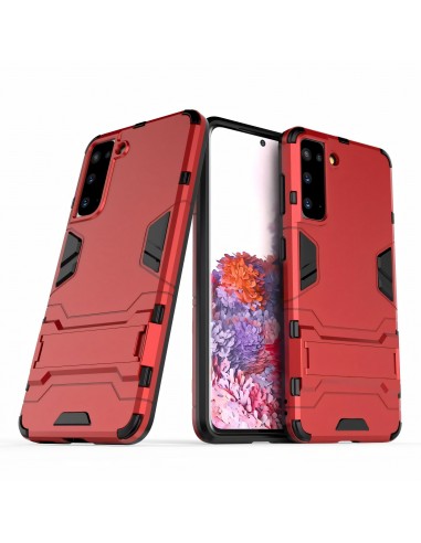 Coque antichoc Galaxy S21 Hybride avec support - Rouge