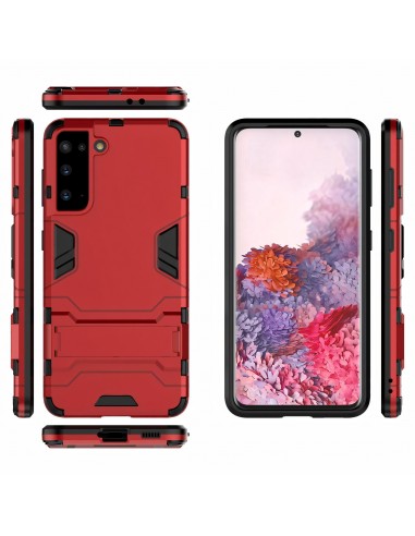 Coque antichoc Galaxy S21 Hybride avec support - Rouge