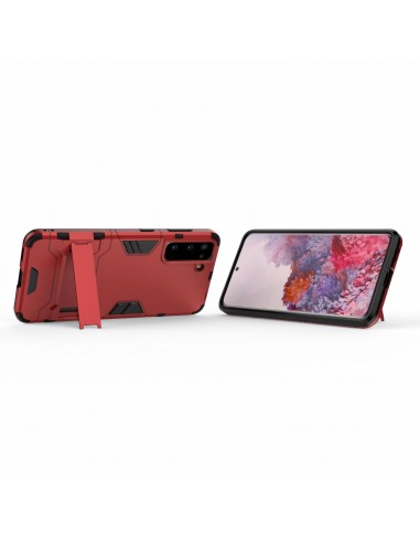 Coque antichoc Galaxy S21 Hybride avec support - Rouge