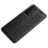 Coque silicone Galaxy S21 Ultra avec effet cuir - Noir