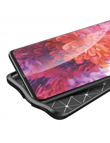 Coque silicone Galaxy S21 Ultra avec effet cuir - Noir