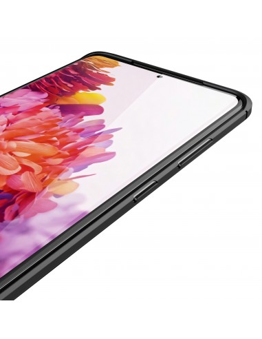 Coque silicone Galaxy S21 Ultra avec effet cuir - Noir