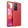 Coque silicone Galaxy S21 Ultra avec effet cuir - Rouge