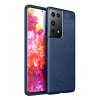 Coque silicone Galaxy S21 Ultra avec effet cuir - Bleu foncé