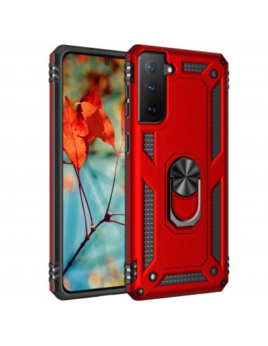Coque antichoc Galaxy S21 Plus Hybride Armor avec anneau - Rouge