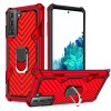 Coque antichoc Galaxy S21 Metal Hybride Armor avec anneau - Rouge