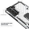 Coque antichoc Galaxy S21 Plus Metal Hybride Armor avec anneau - Argent