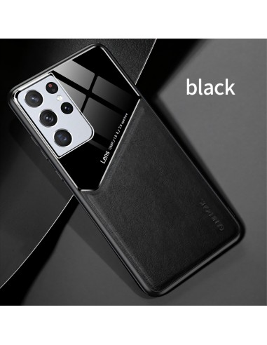 Coque antichoc Galaxy S21 Ultra Design avec partie métallique incorporée pour aimant - Noir