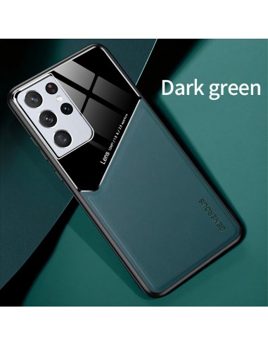 Coque antichoc Galaxy S21 Ultra Design avec partie métallique incorporée pour aimant - Vert