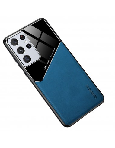 Coque antichoc Galaxy S21 Ultra Design avec partie métallique incorporée pour aimant - Bleu foncé