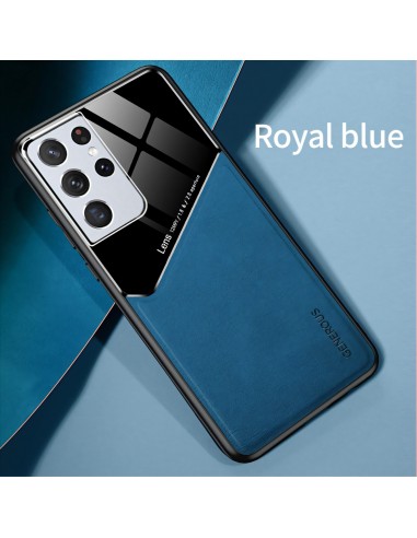 Coque antichoc Galaxy S21 Ultra Design avec partie métallique incorporée pour aimant - Bleu foncé