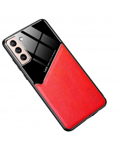 Coque antichoc Galaxy S21 Plus Design avec partie métallique incorporée pour aimant - Rouge