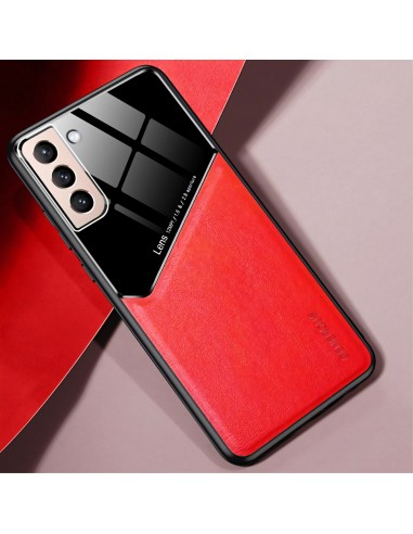 Coque antichoc Galaxy S21 Plus Design avec partie métallique incorporée pour aimant - Rouge