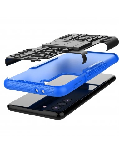 Coque antichoc Galaxy S21 Plus avec support intégré - Bleu