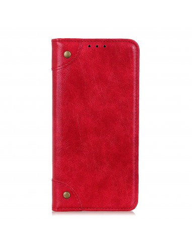 Etui portefeuille iPhone 12 mini Style cuir avec rangements cartes - Rouge