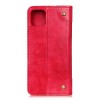 Etui portefeuille iPhone 12 mini Style cuir avec rangements cartes - Rouge