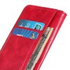 Etui portefeuille iPhone 12 mini Style cuir avec rangements cartes - Rouge