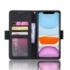 Etui portefeuille iPhone 12 mini avec coque silicone intégrée et multiple rangements cartes - Noir