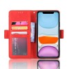Etui portefeuille iPhone 12 mini avec coque silicone intégrée et multiple rangements cartes - Rouge