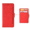 Etui portefeuille iPhone 12 mini avec coque silicone intégrée et multiple rangements cartes - Rouge