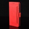 Etui portefeuille iPhone 12 mini avec coque silicone intégrée et multiple rangements cartes - Rouge