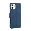 Etui portefeuille iPhone 12 mini avec coque silicone intégrée et multiple rangements cartes - Bleu foncé