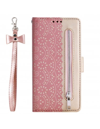 Etui portefeuille iPhone 12 Pro Max avec rangements intégrés - Rose