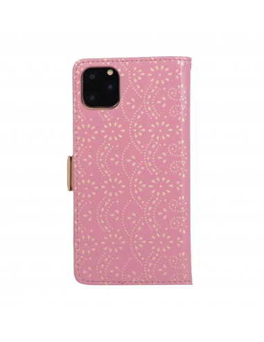 Etui portefeuille iPhone 12 Pro Max avec rangements intégrés - Rose