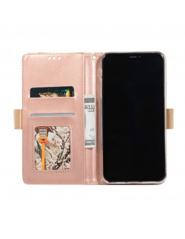 Etui portefeuille iPhone 12 Pro Max avec rangements intégrés - Rose