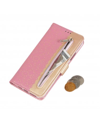 Etui portefeuille iPhone 12 Pro Max avec rangements intégrés - Rose