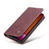 Etui portefeuille iPhone 12 Pro Max Simili cuir avec rangement carte CASEME - Bordeau