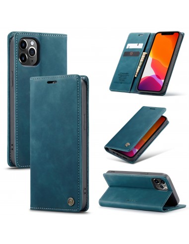 Etui portefeuille iPhone 12 Pro Max Simili cuir avec rangement carte CASEME - Vert
