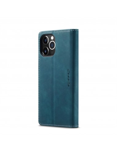 Etui portefeuille iPhone 12 Pro Max Simili cuir avec rangement carte CASEME - Vert