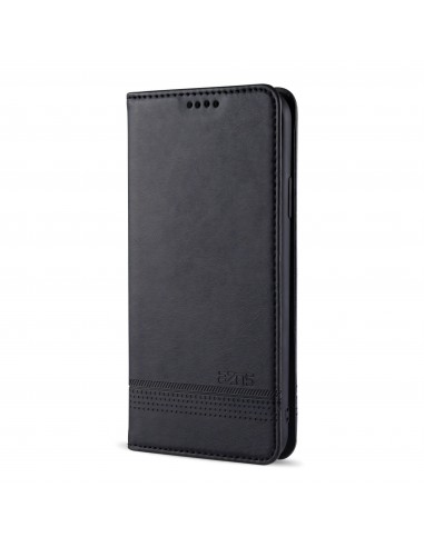 Etui portefeuille iPhone 12 pro et 12 Simili Cuir AZNS - Noir