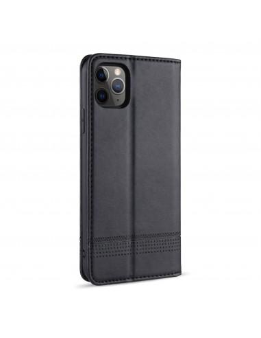 Etui portefeuille iPhone 12 pro et 12 Simili Cuir AZNS - Noir