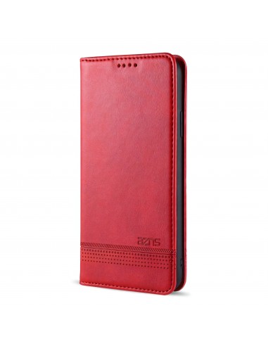 Etui portefeuille iPhone 12 pro et 12 Simili Cuir AZNS - Rouge