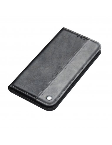 Etui portefeuille iPhone 12 Pro Max Bi Color Style Business - Gris