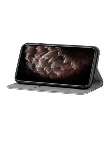 Etui portefeuille iPhone 12 Pro Max Bi Color Style Business - Gris