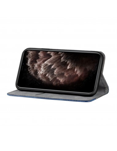 Etui portefeuille iPhone 12 Pro Max Bi Color Style Business - Bleu