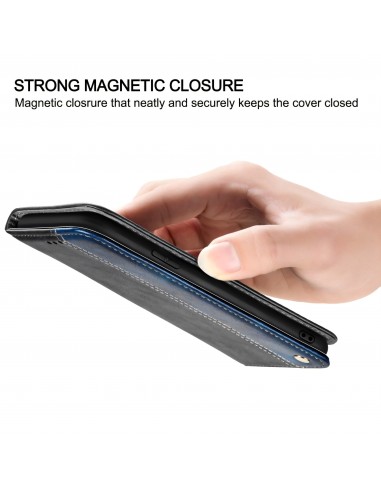 Etui portefeuille iPhone 12 Pro Max Bi Color Style Business - Bleu