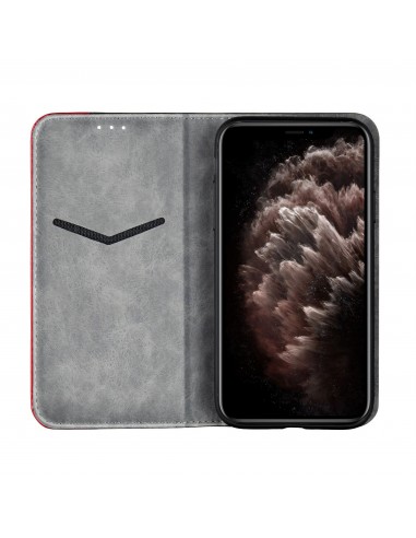 Etui portefeuille iPhone 12 Pro Max Bi Color Style Business - Rouge