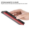 Etui portefeuille iPhone 12 Pro Max Bi Color Style Business - Rouge
