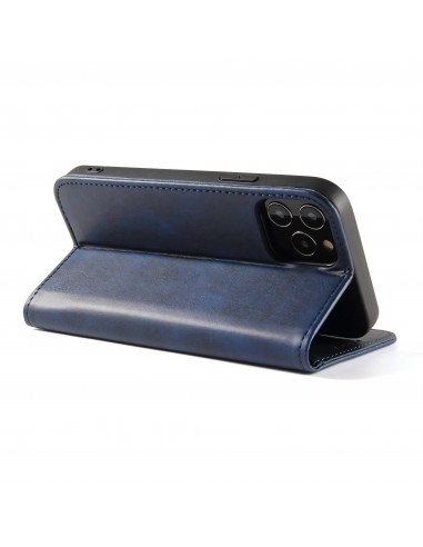 Etui portefeuille iPhone 12 mini Style cuir Business - Bleu foncé
