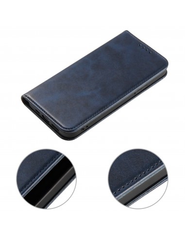 Etui portefeuille iPhone 12 mini Style cuir Business - Bleu foncé
