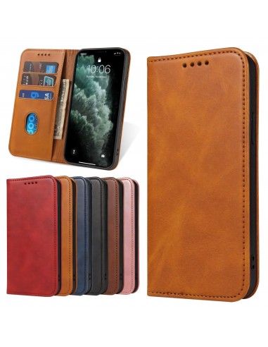 Etui portefeuille iPhone 12 mini Style cuir Business - Marron