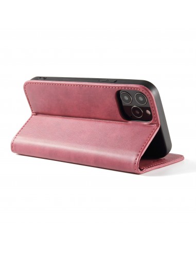 Etui portefeuille iPhone 12 mini Style cuir Business - Rose
