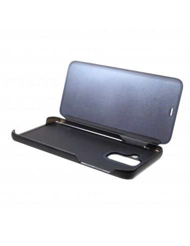 Etui portefeuille Galaxy A6 Plus 2018 avec rabat effet mirroir - Noir